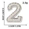 Números 0~9 electrochapados con incrustaciones de diamantes, piezas accesorias para zuecos estilo Chanel DIY, dijes para zapatos y decoraciones para fundas de teléfono