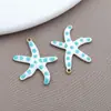 1 Colgante de Estrella de Mar Oceánica de Acero Inoxidable Europeo y Americano con Esmalte de Doble Cara y Goteo de Aceite para Collar DIY de Nicho Ins Accesorios de Joyería