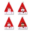 Peluche de Navidad Gorro de Santa Claus Reno de dibujos animados Muñeco de nieve Gorro de Navidad para adultos y niños Regalo de Navidad Gorro rojo con copo de nieve