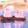 Micro Paisagem Luminous Desenho Animado Rosa Fosco Porco Mengli Decorações DIY Acessórios para Pendurar Pequenos Enfeites de Mesa