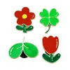 Linda Insignia Metálica de Flor Roja Pequeña para Ropa de Niñas, Accesorio para Mochila, Adorno de Forma Vegetal de Nicho, Broche