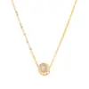 Amazon Transfronterizo K Oro Cadena Universal en Forma de O Cadena para Clavícula de 26 Letras Lujo Ligero Incrustada de Diamantes Versátil Moda Collar Venta al por Mayor