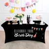 Toalha de Mesa Elástica Estampada com Logo para Mesa de Conferência, Toalha de Mesa Elástica de Elastano, Cobertura de Mesa Elástica Estampada para Balcão de Bar, Casamento ao Ar Livre