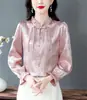 Nuevo top tradicional estilo chino, nuevo modelo de primavera, camiseta de manga larga con botones decorativos, diseño único, blusa elegante y única para mujer