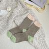 Calcetines Zhuji nuevos de otoño e invierno para mujer, calcetines de media caña de hilo patchwork estilo coreano para niña, calcetines holgados para mujer