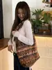 51253 Bolso de Hombro Casual de Felpa Estilo Étnico de Gran Capacidad para Salir Bolsas para Compras Artículos Varios Bolso Bandolera de Estudiante