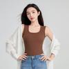 Regata Fresca Tencel com Bojo Roupa Íntima Feminina Sutiã Livre Ajuste Slim Cobrindo o Seio Atacado Algodão Regata de Beleza Feminina Verão