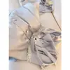 Pijama de Encaje de Alta Gama Estilo Francés de Manga Larga de Seda de Hielo para Mujer, Conjunto de Shorts Finos de Verano para Casa que se Puede Usar Afuera