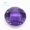Direto da fábrica 5A rodada roxo-azul dupla face tartaruga zircão pedra nua dupla camada treliça superfície roxo-azul superfície tartaruga pedra branca broca CZ