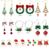 Brincos de Natal Laço Sino Liga Árvore de Natal Papai Noel Conjunto Combinado Brincos de Natal