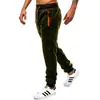 Novedad Moda Masculina Cintura de Cuerda Color Sólido Bolsillo con Cremallera Tela de Copo de Nieve Casual Pantalones Casuales Deportivos para Hombre