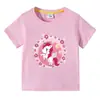 Nueva Camiseta de Verano de Manga Corta de Unicornio para Niños Camiseta Básica para Niñas Camiseta de Media Manga para Bebé Top para Niños