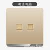 Tipo 86 Eléctrico Internacional Oculto en Pared Socket de Interruptor Dorado Una Abierta Cinco Agujeros USB Panel de Interruptores Socket 16A