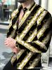 Ropa de Hombre Transfronteriza Amazon Popular Solapa Estampado Degradado Casual Camisa de Manga Larga para Hombre Fábrica de Aliexpress Pod