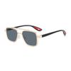 Óculos de sol caixa de haste dupla nova moda europeia e americana anti ultravioleta pés vermelhos óculos de sol estilo punk masculino