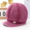 Gorro de Invierno para Mujeres de Mediana Edad y Mayores Abuela Mamá Persona Mayor Gorro Cálido Más Terciopelo Protección contra el Frío Lana Gorro de Punto para Señora Mayor