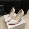 Zapatos de Tacón de Aguja, Zapatos de Trabajo de Punta, Zapatos de Charol para Mujer Talla Grande, Zapatos Rojos para Boda, Gran Cantidad, Precio Favorable