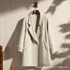 Abrigo de lana para mujer para otoño e invierno, casual y elegante, cálido, de longitud media, abrigo profesional de negocios para mujer