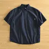 Camisa Polo Masculina de Manga Curta Transfronteiriça, Estilo Japonês Simples de Verão, Nova Camisa Masculina Confortável de Cor Sólida, Manga Curta Solta