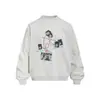 Sudadera con cuello redondo y estampado de personaje de temática oscura para hombre, estilo urbano ins hip-hop corte holgado top deportivo de otoño