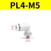 Conector Pneumático de Engate Rápido PL Cotovelo com Rosca Macho 4-M5/8-02/6-01/10-03/12-04mm