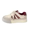 Zapatillas Gruesas para Niñas, Superficie de Cuero, Nuevo Estilo Coreano de Nicho Otoño 2025, de Caña Baja, Deportivas para Estudiantes, Blancas