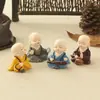 Artesanato Criativo de Resina Quatro Pequenos Monges Kung Fu Enfeites Decoração de Casa Carro Espadachim Pequeno Monge
