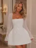 Vestido de lentejuelas A-line europeo y americano 2026 para mujer, vestido de manga larga, vestido sexy con tiras en la espalda, vestido de fiesta para chica hot, vestido corto