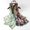 Bufanda de Seda Suave Nueva con Doble Estampado 70*180 Tamaño Grande Bufanda Larga para Mujer, Amigable con la Piel, Transpirable, Tacto de Lujo, Bufanda Chal