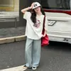 Conjunto de Verano para Niñas 2026 Nuevo Estilo para Niñas Mayores, Moda Estudiantil Conjunto Casual de Camiseta y Pantalones Deportivos para Verano