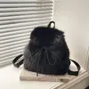 Mochila de Viaje Peluda para Mujer 2025 Nueva Moda Salida de Primavera Bolso Escolar Mochila para Estudiante Universitario Viajero Bolso de Mano
