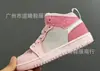 Bg126 Comércio Exterior Puro Original Aj1 Transfronteiriço Couro Bovino Versão Estrangeira Joe 1 Couro Bovino de Primeira Camada Sapatos Esportivos de Basquete Sapatos Infantis 90 Peças