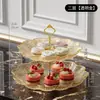 Selección Transfronteriza de Plato de Frutas de Loto de Tres Capas de Lujo Ligero Bandeja Creativa para Dulces Postres Bocadillos para Sala de Estar Hogar Té de la Tarde