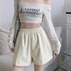 Shorts de Cuero Estilo Coreano 2024 para Niñas Otoño Nuevo Cintura Alta Versátil Cuero PU Línea A Pantalones de Pierna Ancha Slim Casual Pantalones Bota