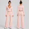 Conjunto de fitness transfronterizo con tirantes estilo ballet, top de manga larga, secado rápido, levantamiento de glúteos, ajuste holgado, conjunto deportivo para correr al aire libre para mujer