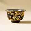 Fabricante Caneca de Chá de Prata Banhada a Ouro 999, Caneca Mestra Magnólia Ramo Dourado, Caneca de Chá Pessoal, Xícara de Degustação, Pires de Chá, Conjunto de Chá Kung Fu