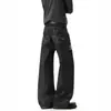 Calça Jeans Estampada Little Pony Americana para Homens e Mulheres Outono High Street Jeans de Sarja Crua Marca Tendência Cleanfit Micro-Flare Calça Longa