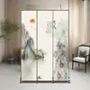 Divisória de parede dobrável estilo chinês para quartos de hotel, hall de entrada, sala de estar, apartamentos pequenos, simples e fácil de usar para decoração de casa