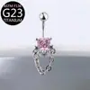 Comercio Electrónico Transfronterizo Mayorista F136 Forma de Corazón G23 Circonita Cadena Anillo de Ombligo Colorido Joyería para Piercing