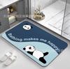 Tapete Absorbente de Barro Diatómico Tapete de Piso para Inodoro Secado Rápido Puerta de Baño Alfombra Antideslizante para Pies Alfombra Suave para Inodoro Linda de Dibujos Animados