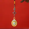 Fornecido diretamente pelo fabricante: Pingente rotativo de dupla face estilo Xizang apresentando os doze signos do zodíaco, nove palácios e oito trigramas, com esmalte azul tradicional, joia de estilo étnico