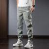 Pantalones casuales delgados de verano para hombre, ropa de trabajo holgada, modernos, de marca Harlan, pantalones deportivos de mezclilla de seda helada, pantalones deportivos hasta el tobillo