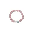 Pulsera elástica de cuentas con piedra ojo de gato rosa, dulce y elegante, para mujer, accesorio de muñeca simple, único, moderno y a la moda