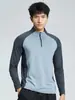 Camiseta de Entrenamiento Media Cremallera para Hombre para Primavera y Otoño, Secado Rápido, Diseño Color Block, para Atletismo, Running y Fitness