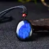 Venta al por mayor transfronteriza Colgante de Piedra Cruda de Labradorita de Cristal Natural Colgante de Cadena para Suéteres Collar DIY