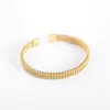 Pulsera de Acero Inoxidable Trenzada con Cable de Acero Abierta Elástica para Joyería, Electrochapada al Vacío, de Venta Caliente Transfronteriza, en Stock, al por Mayor