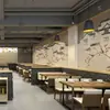 Nuevo papel tapiz estilo chino decoración de restaurante de hot pot restaurante mural de restaurante tela de pared cabeza de caballo huipai papel tapiz de decoración para casa de té estudio
