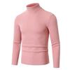 Comercio Exterior Transfronterizo Otoño e Invierno Ropa de Hombre al Por Mayor Suéter de Cuello Alto para Hombre Juvenil Casual Color Puro Patrón Vertical Jersey Camiseta Base