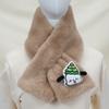Bufanda de felpa para mujer, otoño e invierno, imitación de pelo de conejo, linda, para estudiantes, cálida, versátil, versión coreana de bufanda de pelo grueso, venta al por mayor