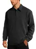 Ropa para hombre transfronteriza Suéter con cuello polo Talla europea Amazon primavera y otoño nuevo casual color liso holgado sudadera con jacquard para hombre
